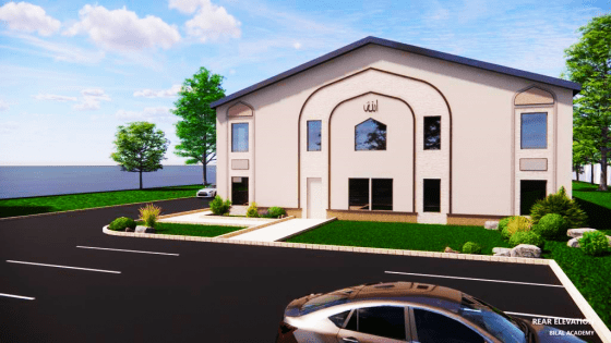 Rendering of the new building: Rear elevation